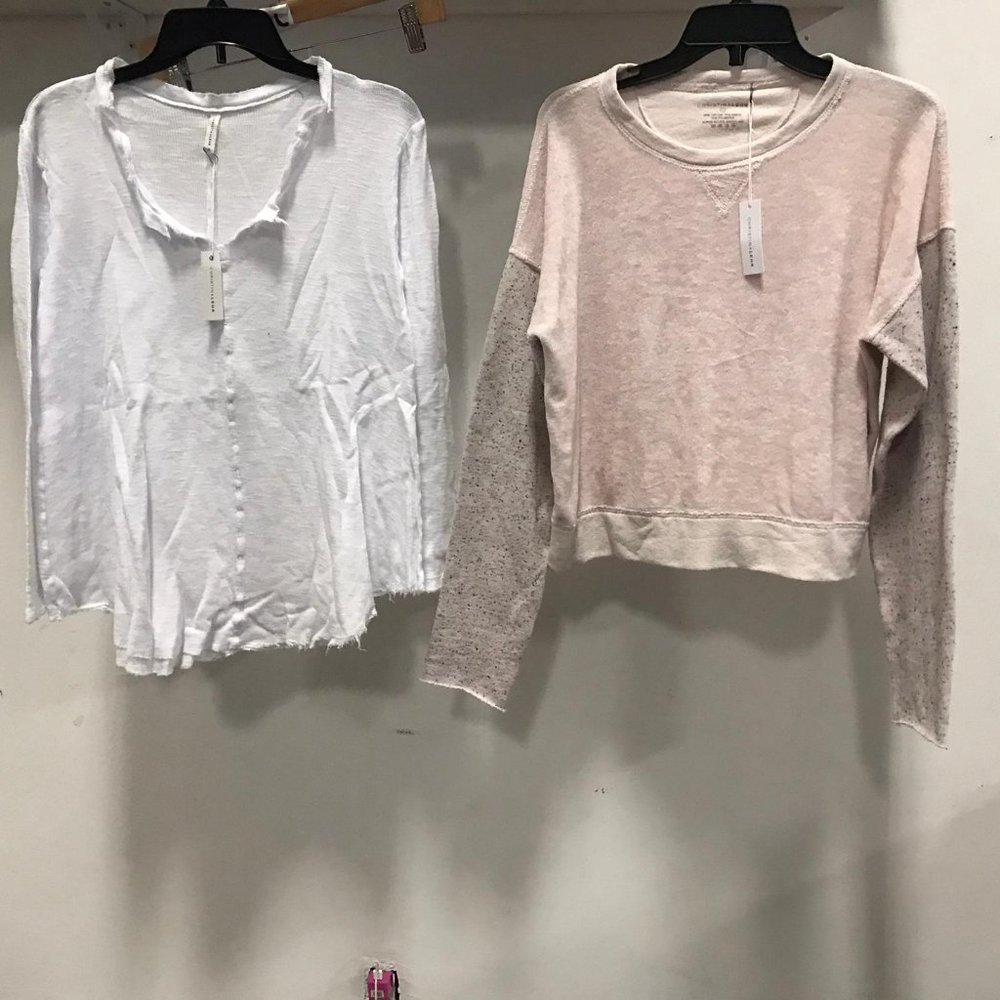 NWT 2pc CHRISTINA LEHR Women Tops t shirt tee crop sweater Size 2 & 3